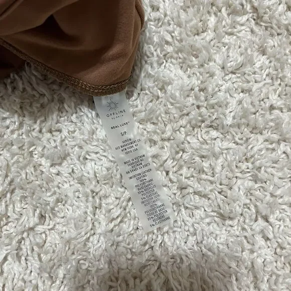 Offline by Aerie Small Brown Faux Leather Real Luxe High Waisted Leggings NWT - Picture 6 of 7